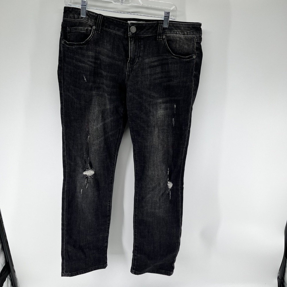 Womens Cabi jeans distressed size 10 Slim Boyfriend Gray